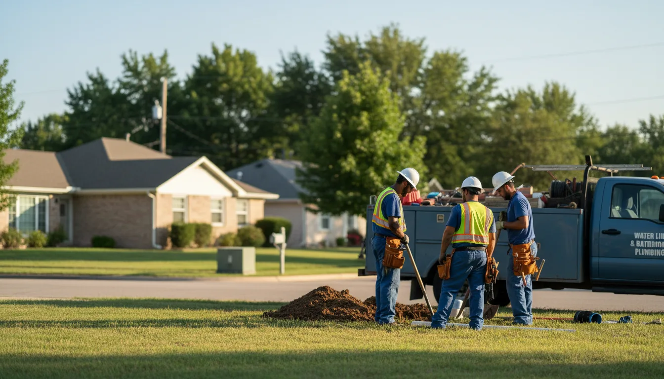 Residential water line and bathroom plumbing service in Thayer, IN
